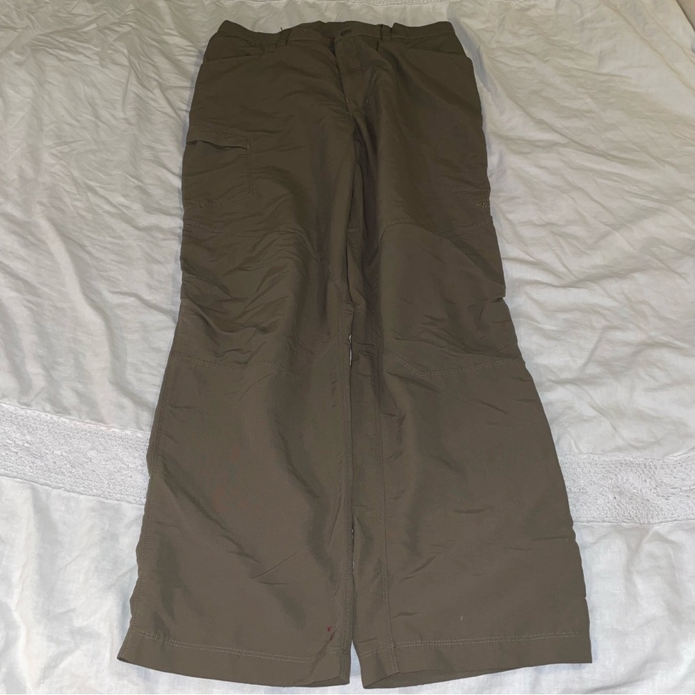 The North Face Sz 34 Hiking Pants Brown Tan Camp Travel Quick Dry Nylon